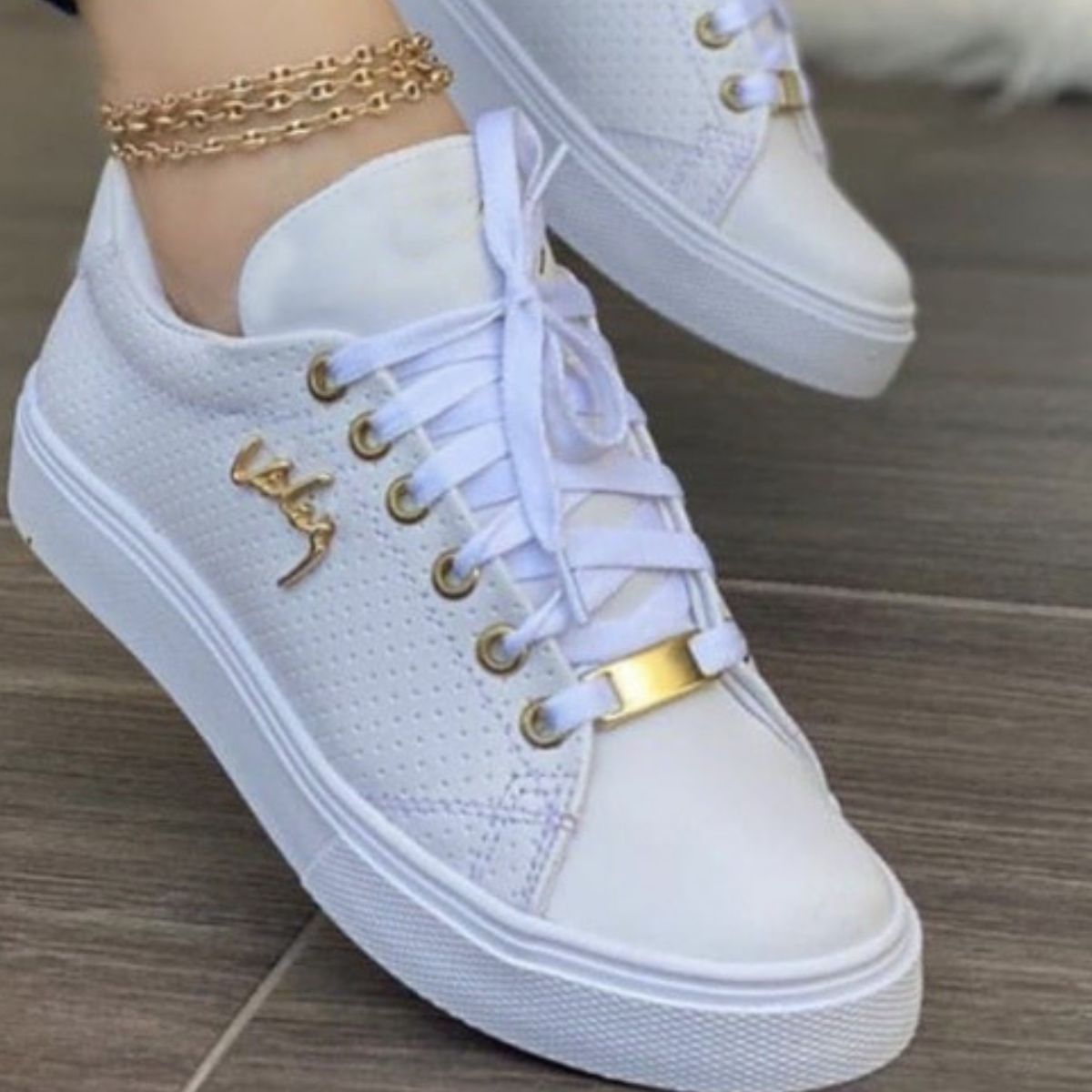 Women's Lace Up Round Toe Sneakers in Black Faux Leather