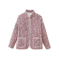 Plus Size Stand Collar Quilted Floral Cotton Coat Jacket Women See size chart under “more details”