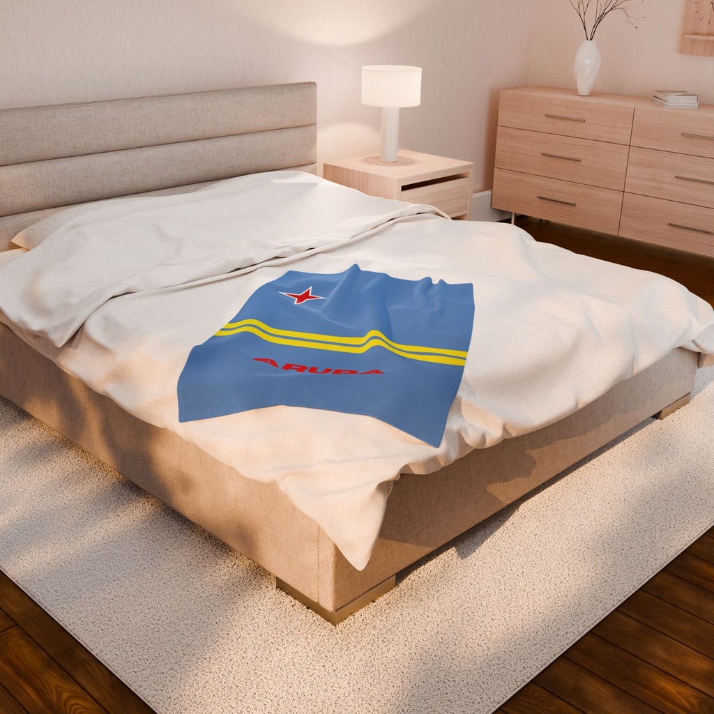 Aruba Flag Velveteen Plush Blanket