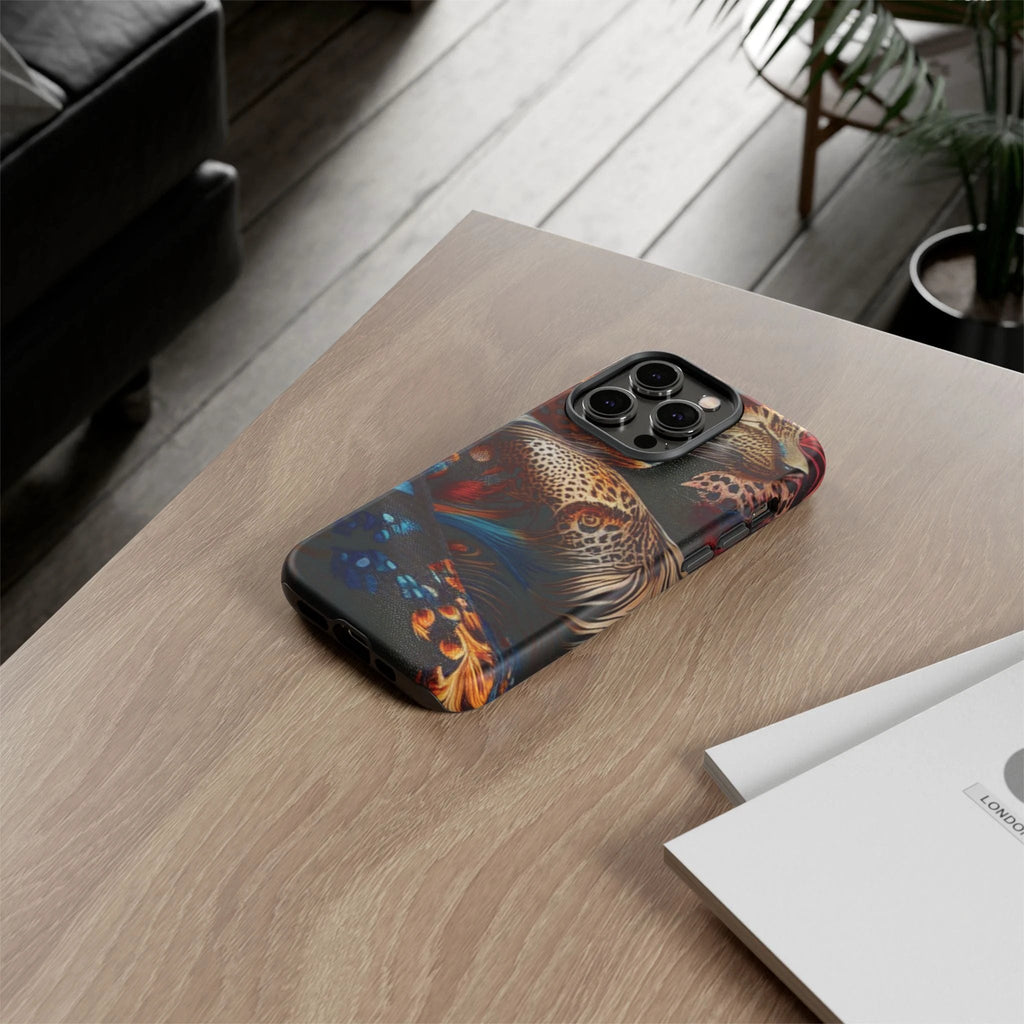 Stylish Tough Phone Case with Elegant Black and Gold Design