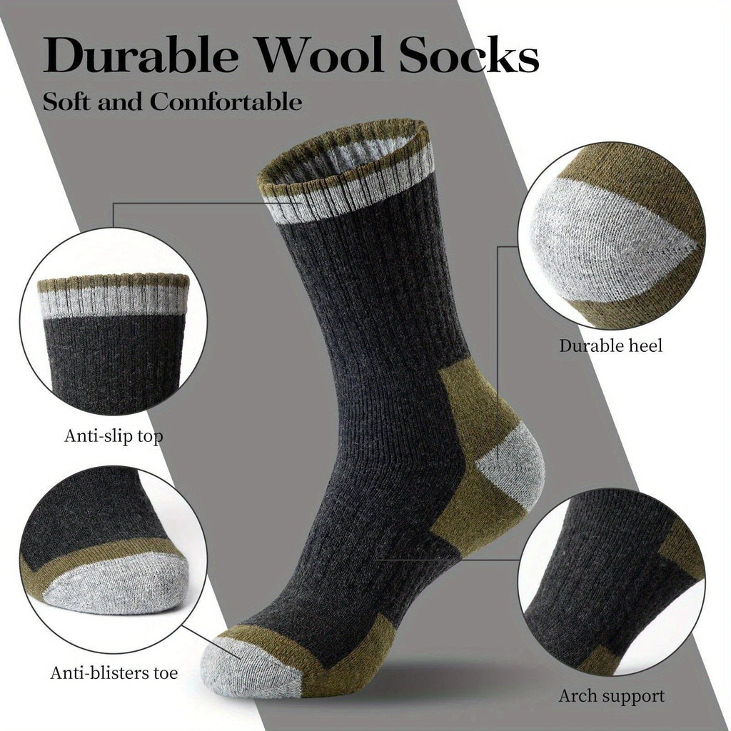 Men's Wool Fleece Lined Padded Warm Terry-loop Socks