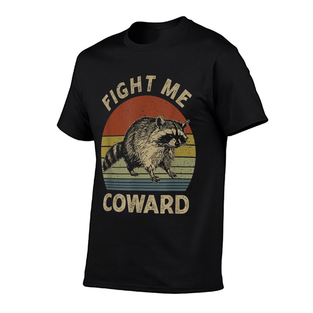 Fight Me Coward Funny Raccoon Meme Vintage Raccoon Lovers  Eco-friendly Material T-Shirt