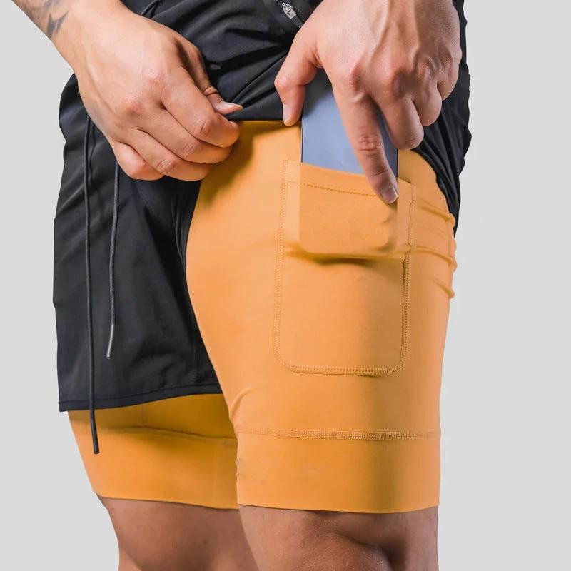 Men's Double Layer Running Casual Shorts