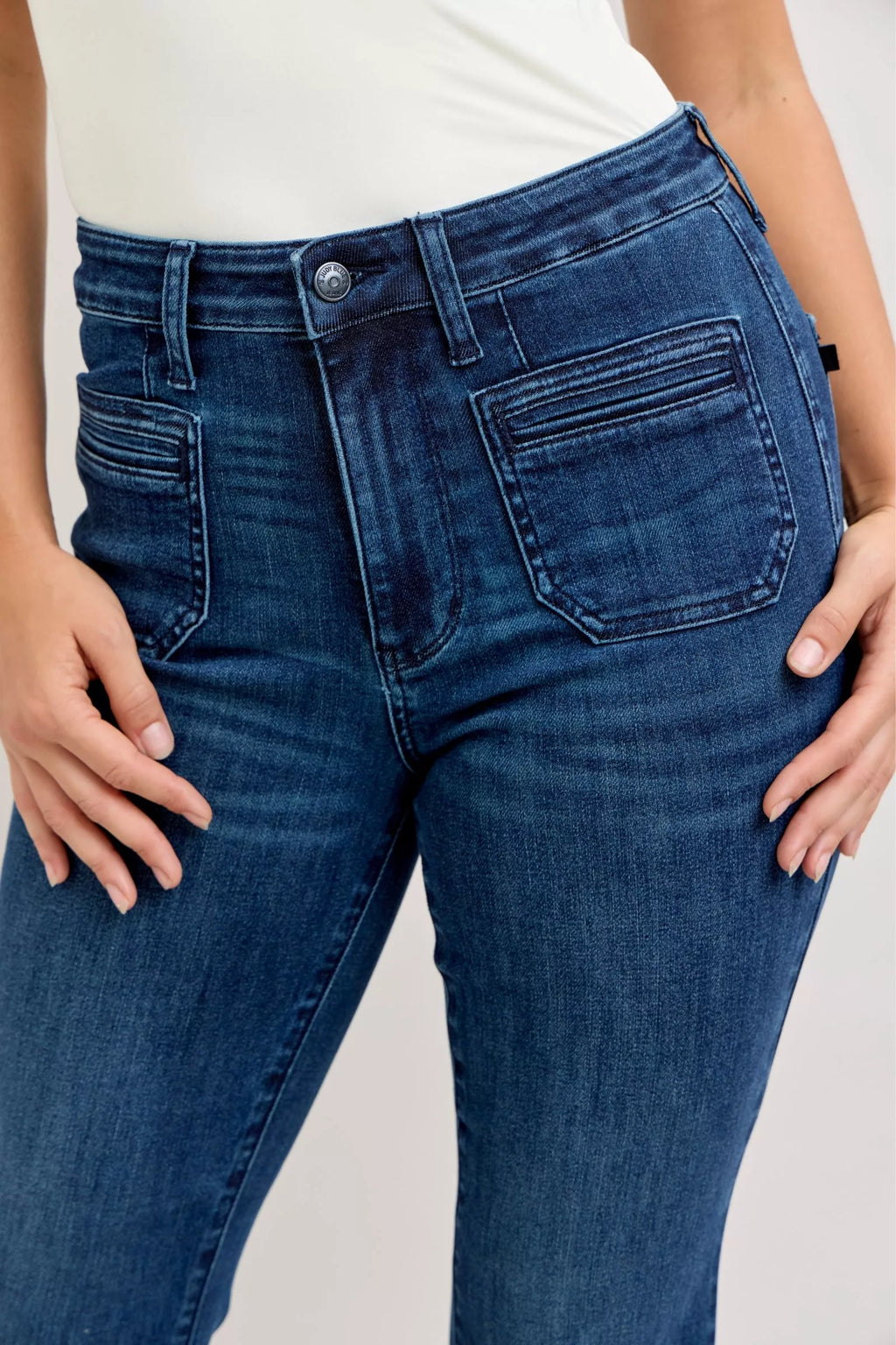 Judy Blue High Waisted Flare Jeans For Women With Front Pockets Versatile Flattering Silhouette