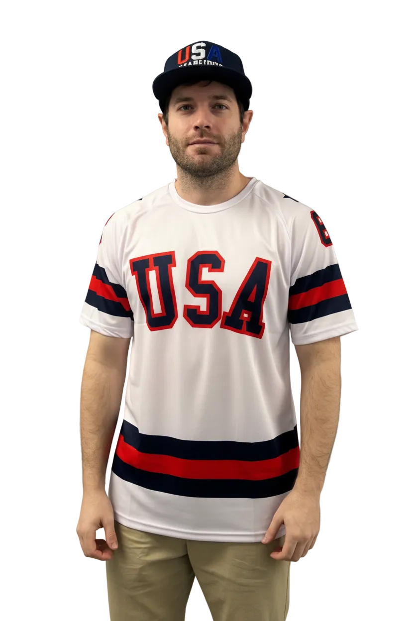 USA Hockey Adult Miracle on Ice 1980 Team Jersey Authentic White Tee