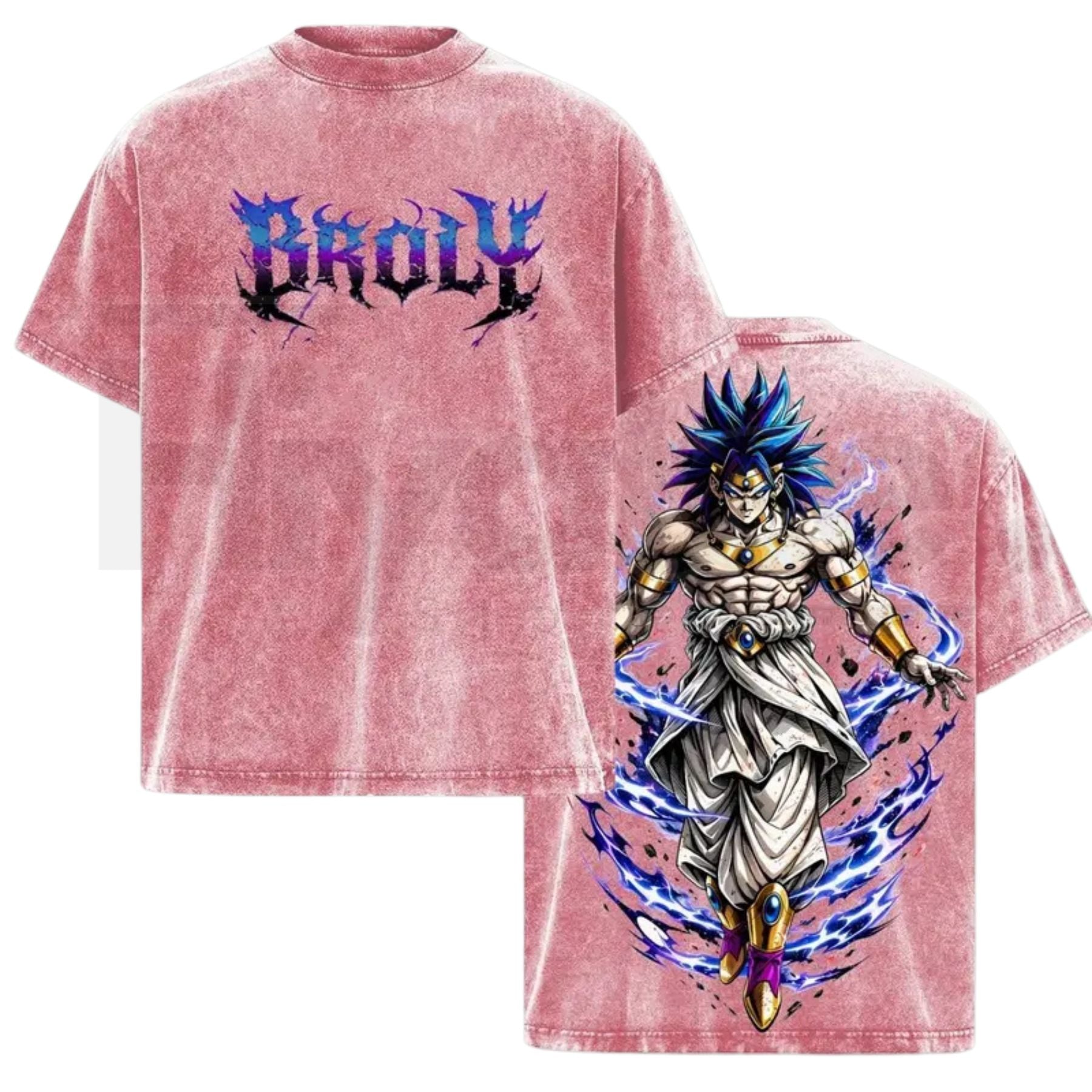 Legendary Saiyan Warrior Vintage Washed T-Shirt – Heavyweight Cotton Oversized Anime Inspired Tee