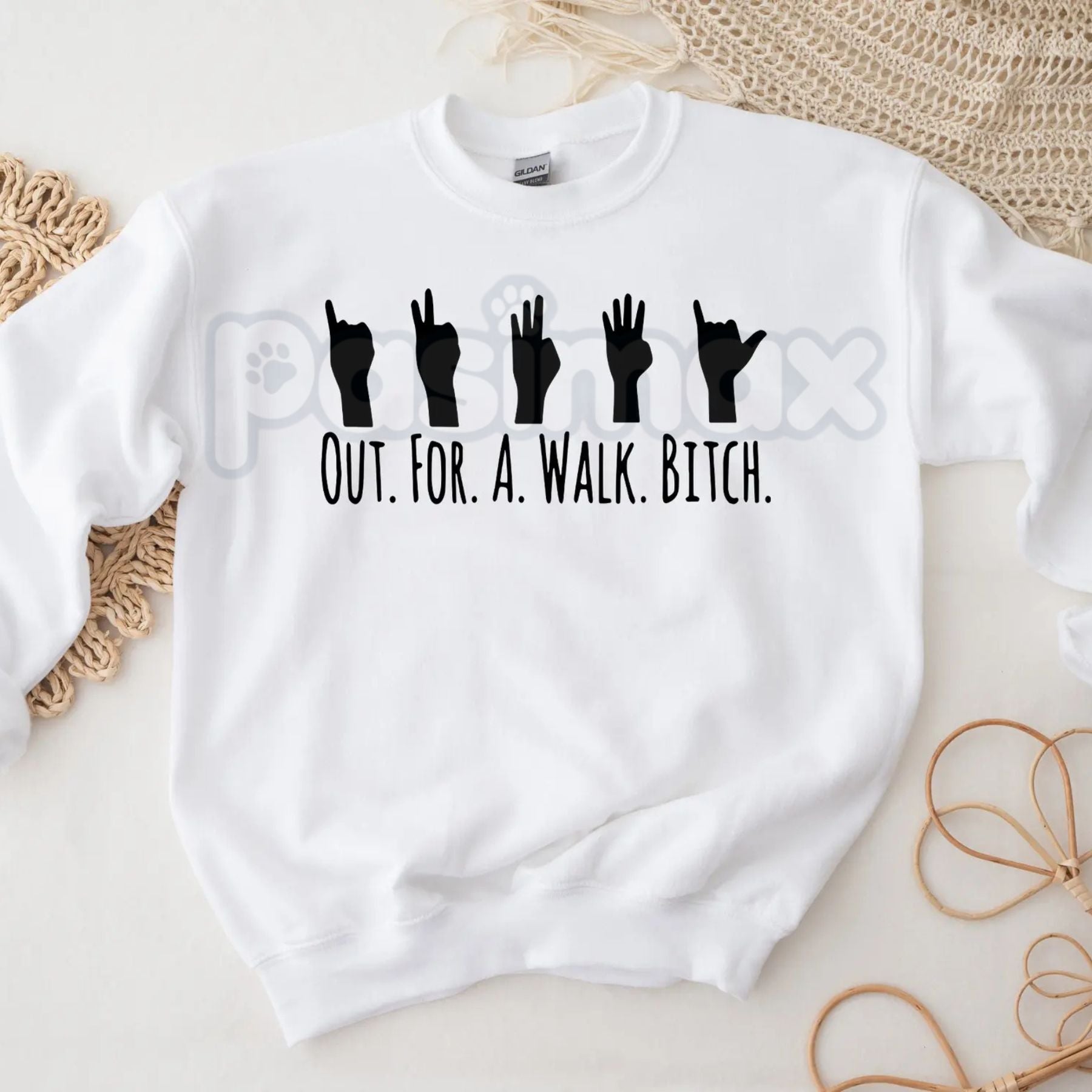 Buffy The Vampire Slayer Sweatshirt | Out For A Walk Btch Spike Crewneck | Retro 90s TV Show Jumper | Sunnydale High Graphic Pullover | Sassy Vampire Quote Shirt | Vintage Horror Aesthetic Top