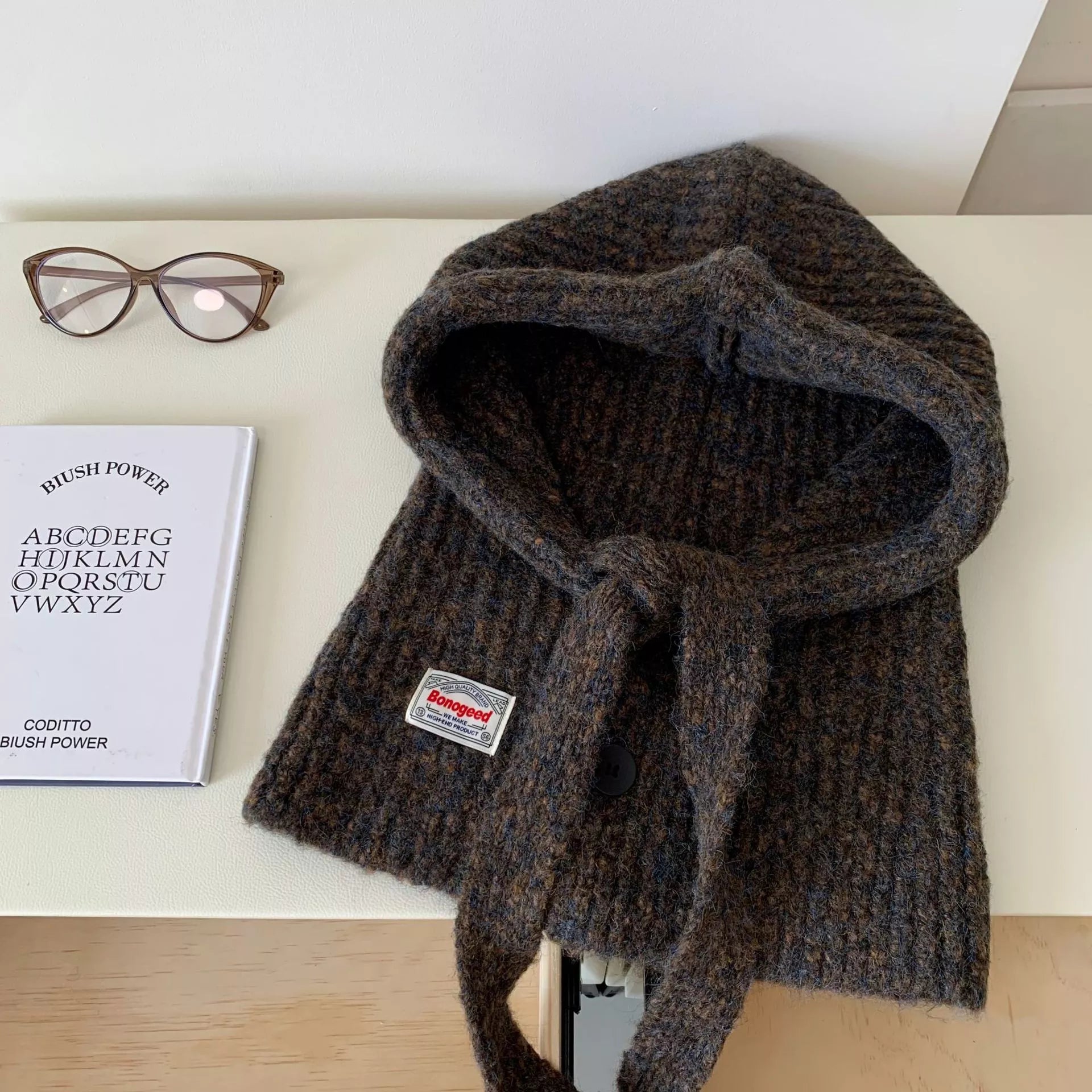 Wool Knitted Winter Scarf Hat - Unisex
