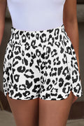 Leopard Print High Waisted Athletic Shorts