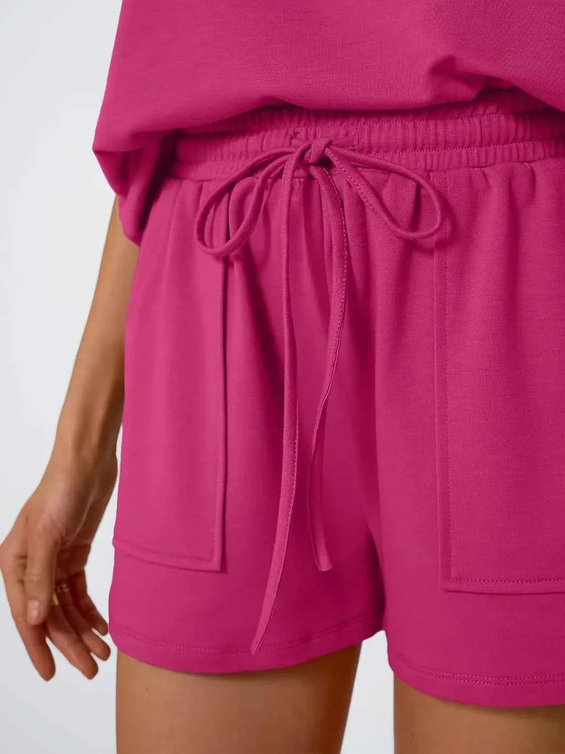 Round Neck Two-Piece Set - Drop Sleeve Design