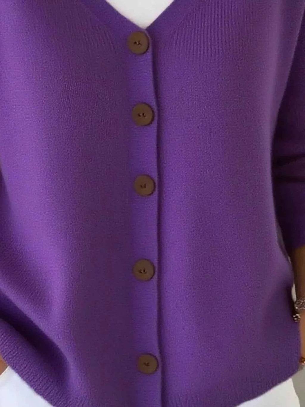 Full Size V-Neck Button-Down Knit Sweater Plus Size