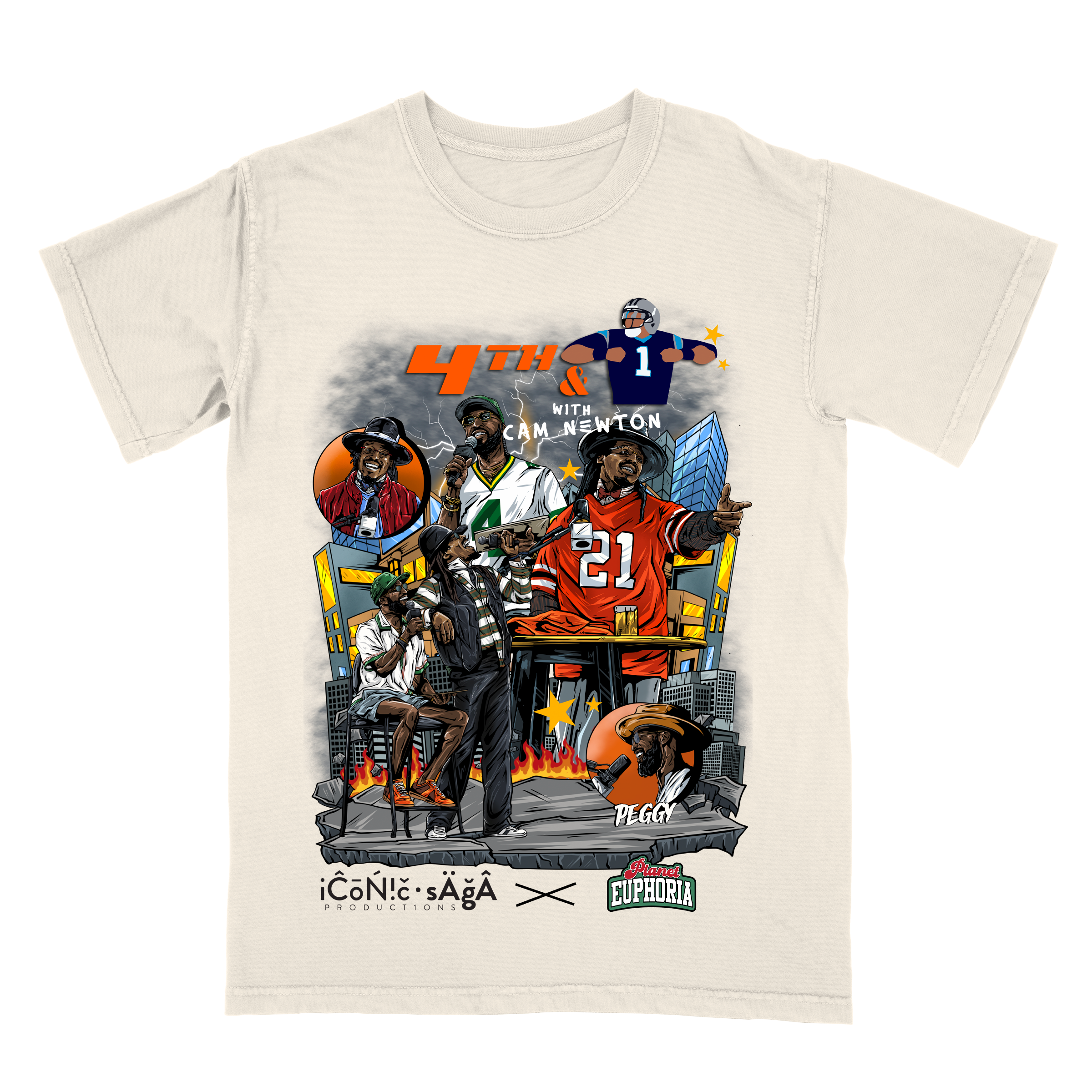 4th And 1 With Cam Newton Off-White Limited Edition Graphic T-Shirt