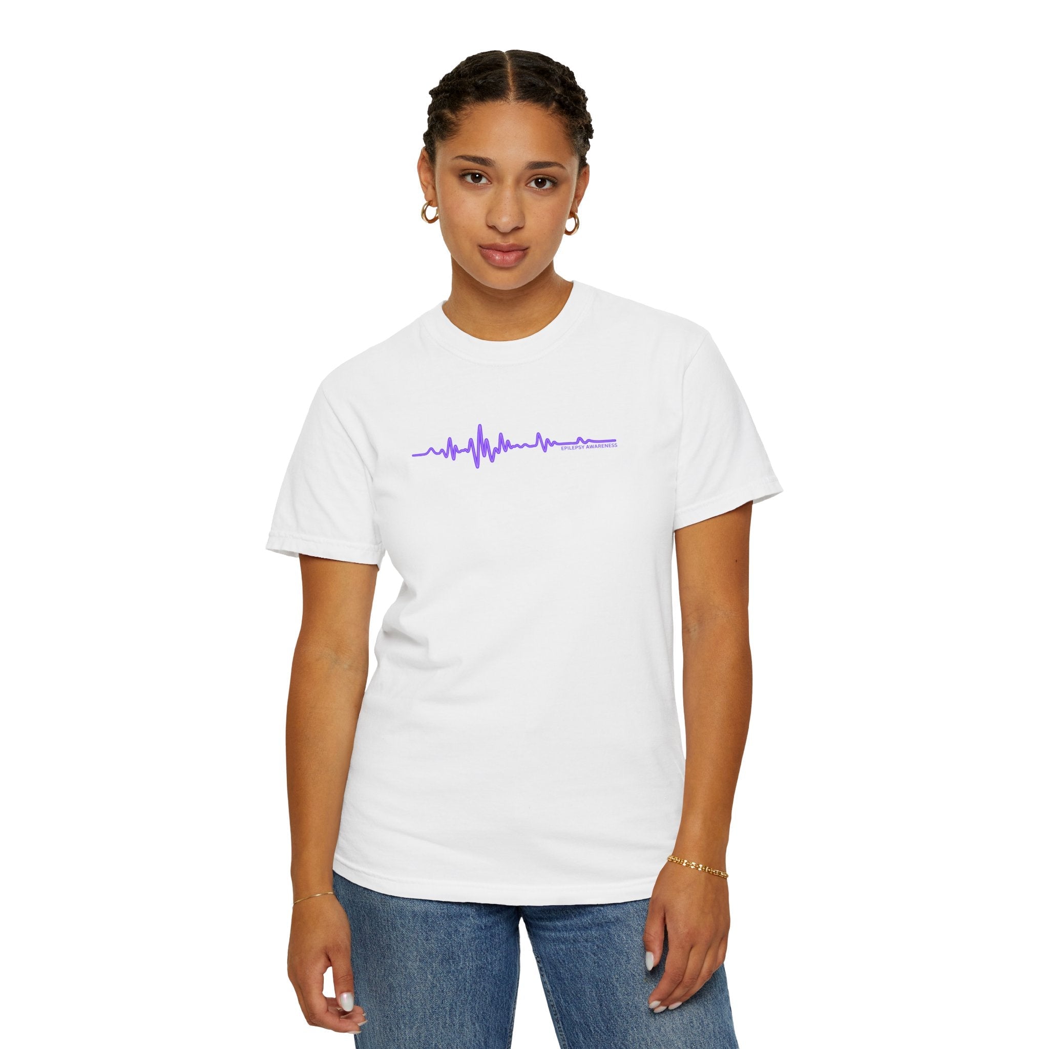 Minimalist Epilepsy Awareness EEG Wave Unisex T-Shirt – Purple Line Design