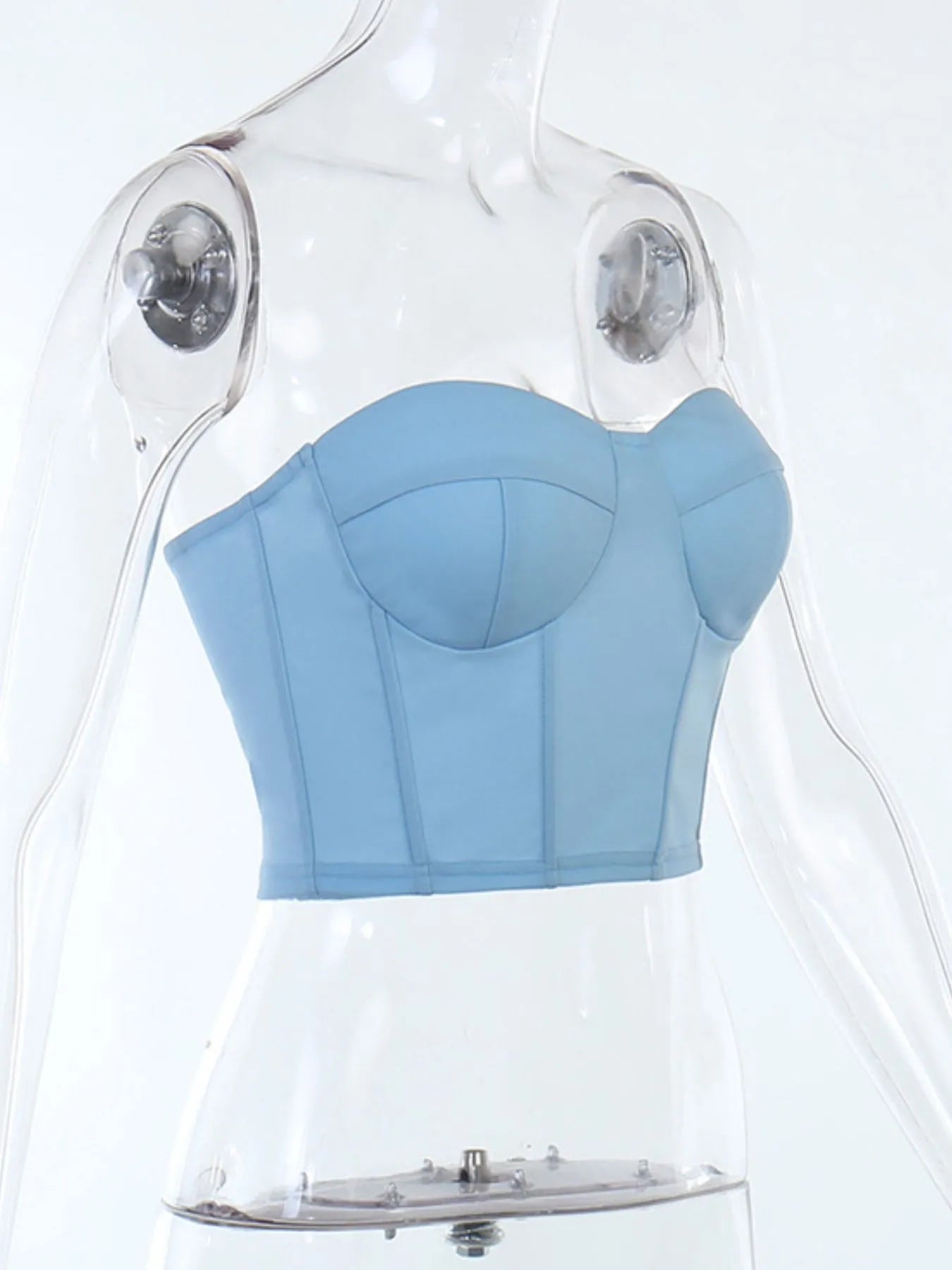 White Sweetheart Neck Corset Style Tube Top
