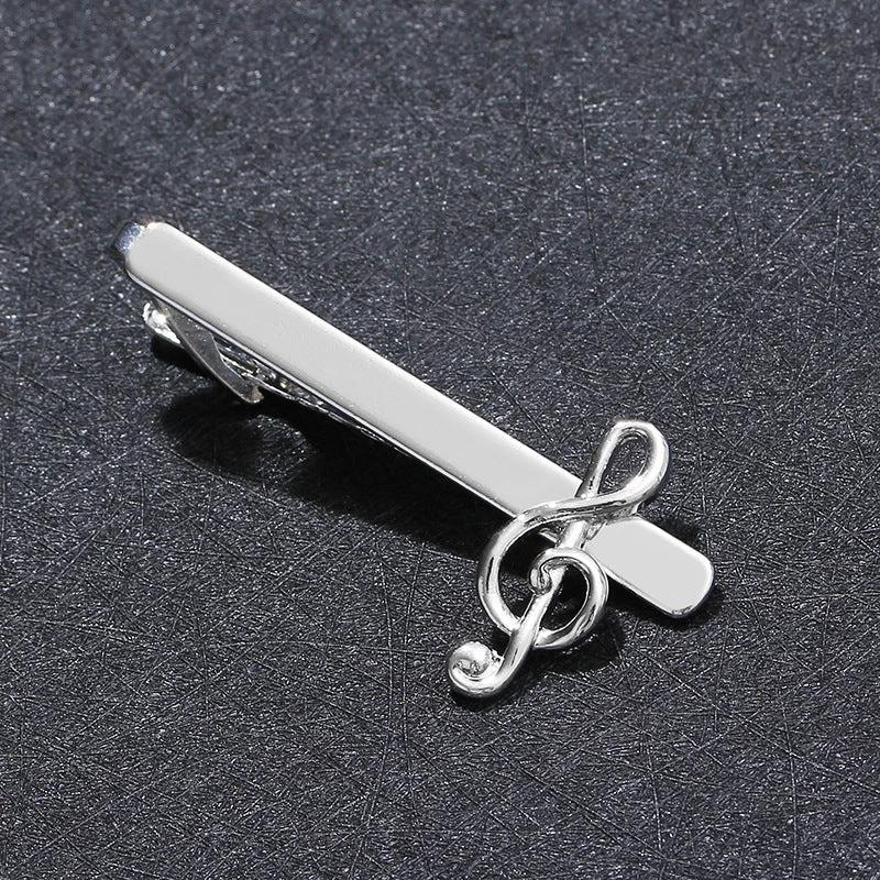 Men's Music Note Tie Clip And Cufflinks