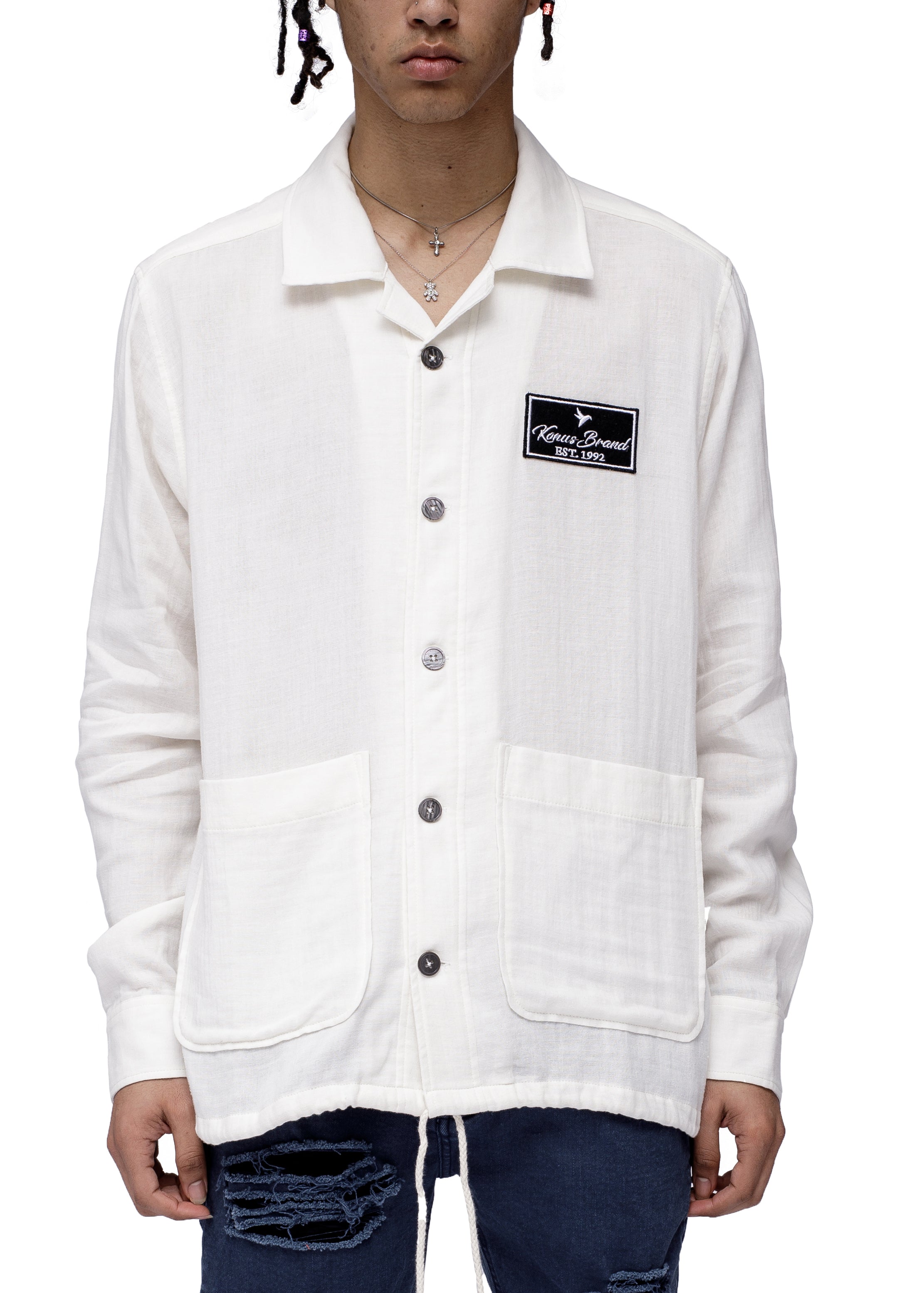 Men's Revere Collar Shirt Beige - Konus