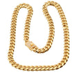 8-18mm Wide Stainless Steel Cuban Chain CZ Zircon Box Lock Necklace