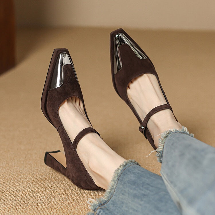 Retro Square Toe Mary Jane Heels