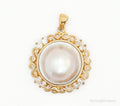 Vintage Pearl Gold Vermeil Cubic Zirconia Sterling Silver Pendant
