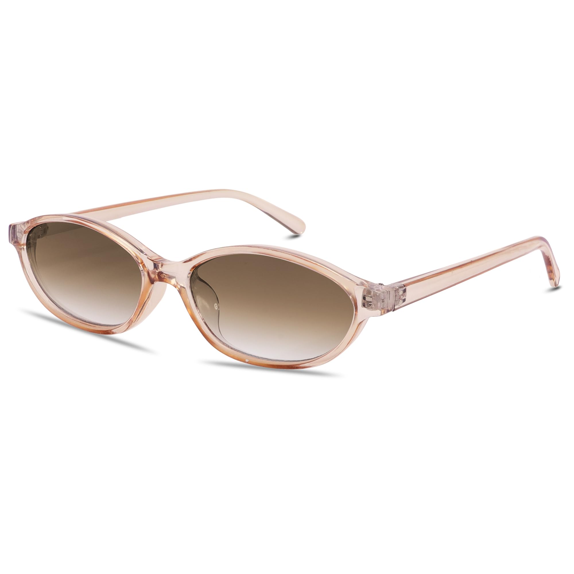 GUVIVI Retro Oval Sunglasses for Women Chic Cat Eye 90s Sunnies Lightweight Narrow Shades Trendy UV protection Sun Glasses