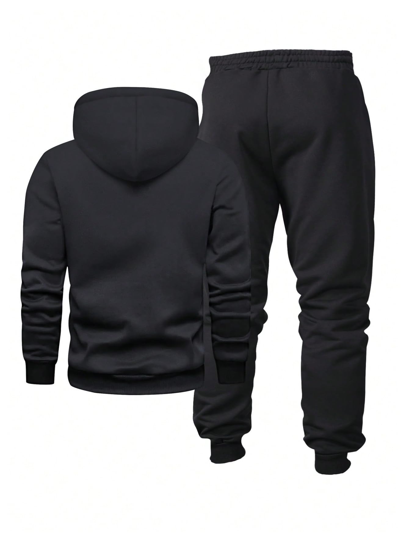 WDIRARA Men's 2 Piece Outfits Graphic Hoodie Sweatpants Set Workout Athletic Tracksuits