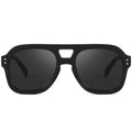 FEISEDY Vintage Aviator Sunglasses Double Bridge Women Men Large Square Thick Frame Trendy Eyewear UV400 B2846