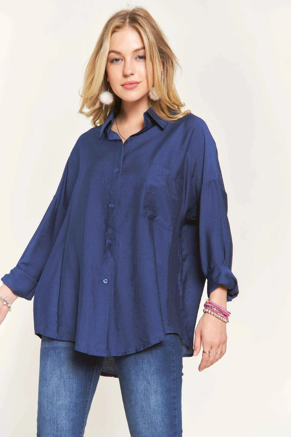 ADORA Button Down Linen Women's Blouse