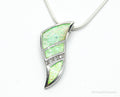 Vintage Opal Cubic Zirconia Sterling Silver Necklace