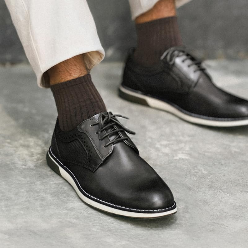 Bruno Marc Men's Casual Dress Sneaker Shoes, Business Formal Derby Plain Toe Oxfords Crossflex GentEdge