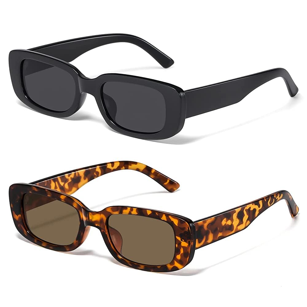 JASPIN Rectangle Sunglasses for Women Men Trendy Y2k Retro 90s Sun Glasses UV Protection Cool Square Frame