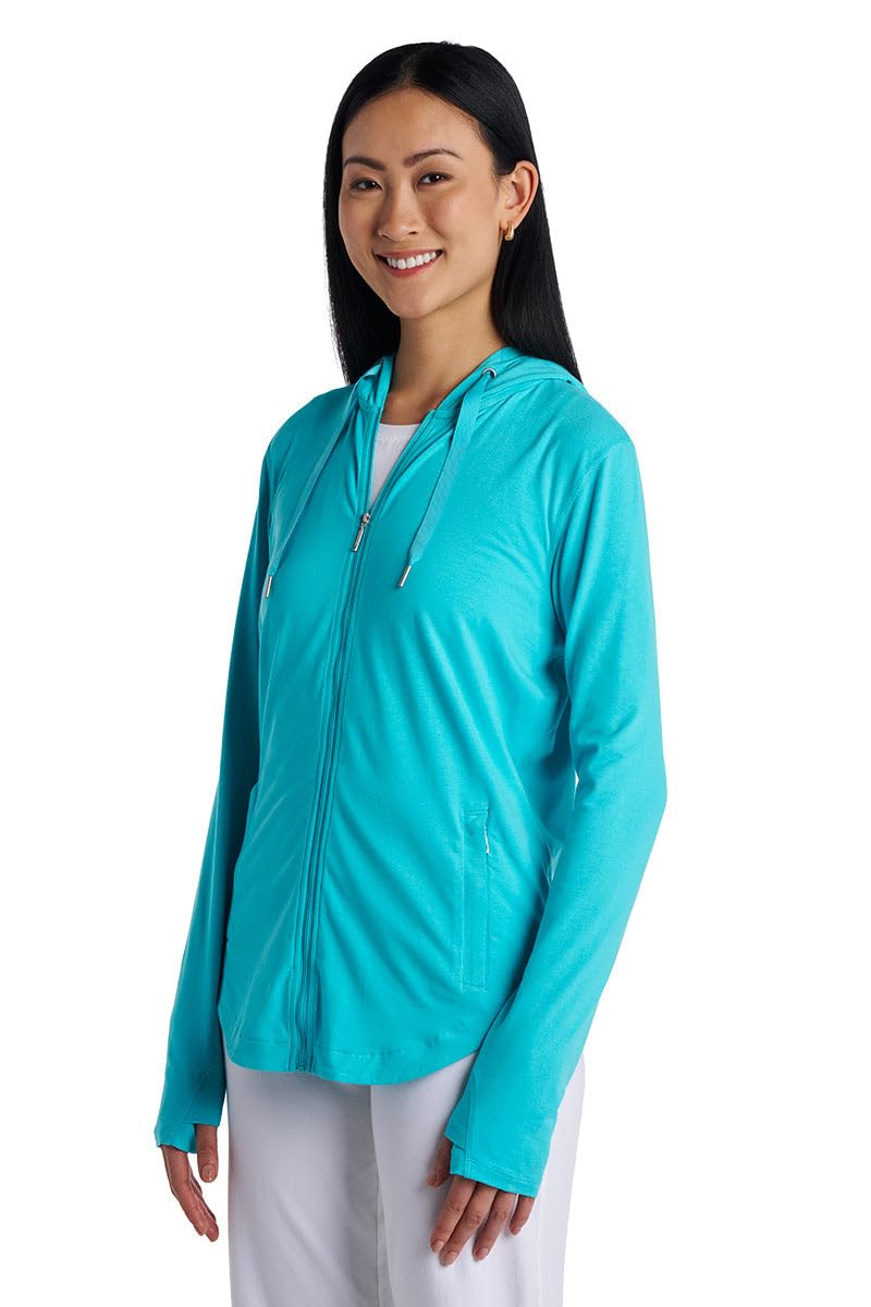 Coolibar Women's Zip-Up Hoodie - UPF 50+ Sun Protection - LumaLeo