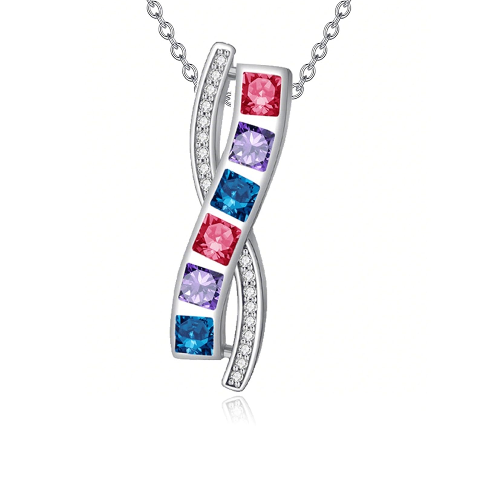 KoyeKei Pride Necklace Gifts for Women Men 925 Sterling Silver Rainbow Pride Pendant LGBT Gay Necklace Jewelry Gifts for Lesbian