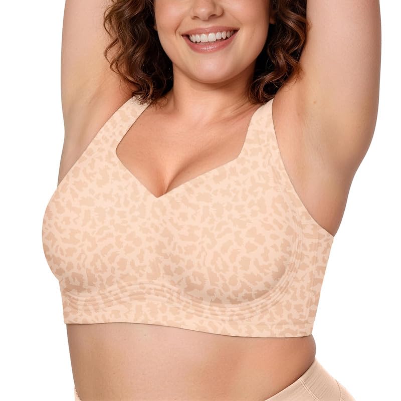ProKloud Jelly Bras for Women No Underwire Wireless Bra with Support and Lift Full Coverage Plus Size Comfy Seamless Bra