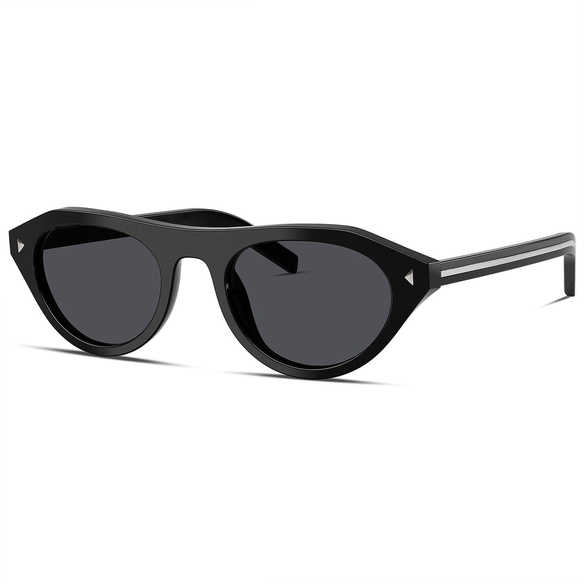 Rmerom Retro Small Oval Sunglasses for Women Men 2026 Trendy Chic Cat Eye Narrow Sun Glasses Vacation Outfits Fashion Sunnies