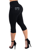 Moda Xpress Women’s Juniors High Waisted Butt Lifting Stretch Denim Capris, Slim Fit, Casual Summer Style