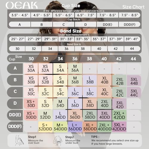 OEAK Womens Deep V Bras Wireless Comfortable Bra Supportive No Underwire Bras Tshirt Push Up Bralettes Plunge Seamless Bra