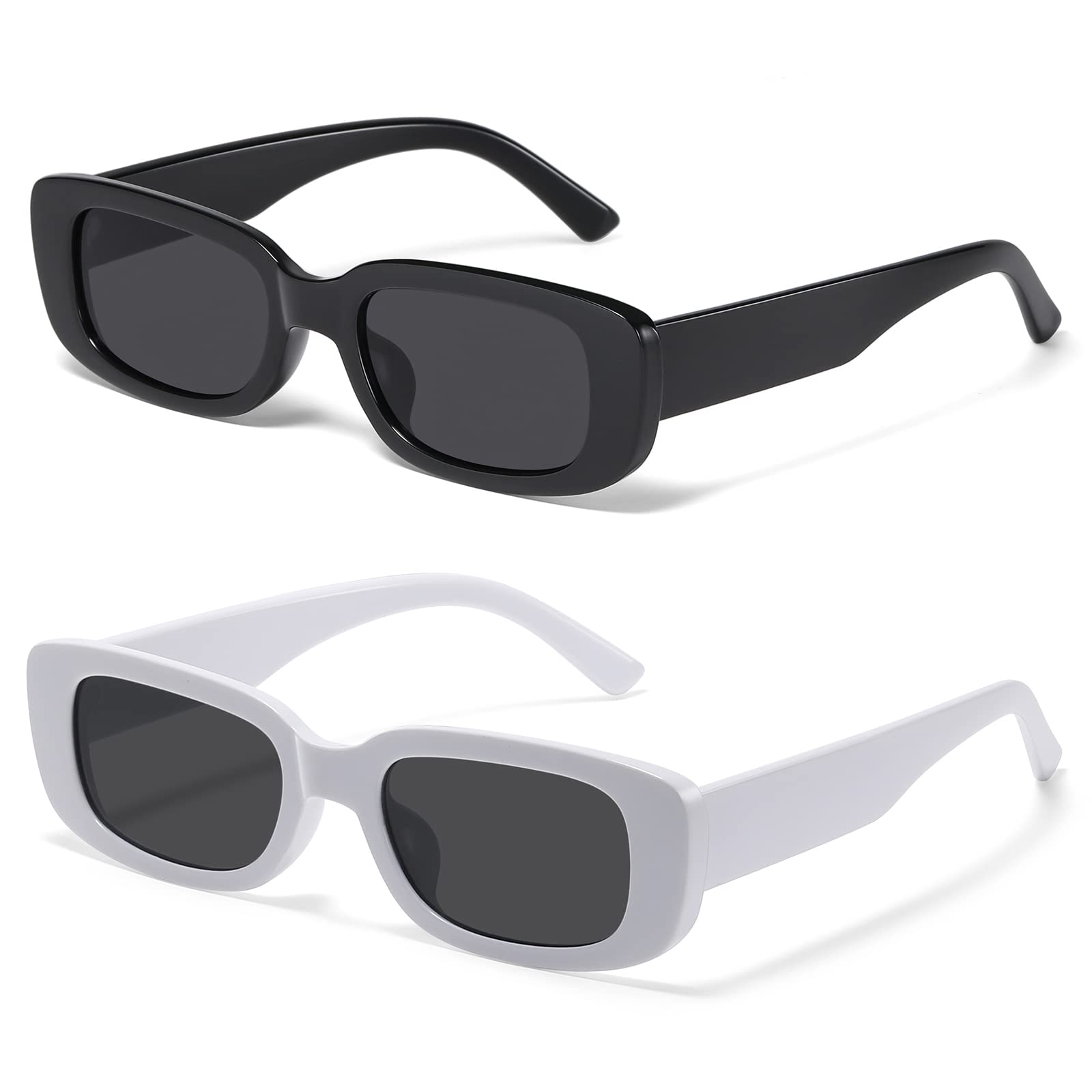 JASPIN Rectangle Sunglasses for Women Men Trendy Y2k Retro 90s Sun Glasses UV Protection Cool Square Frame