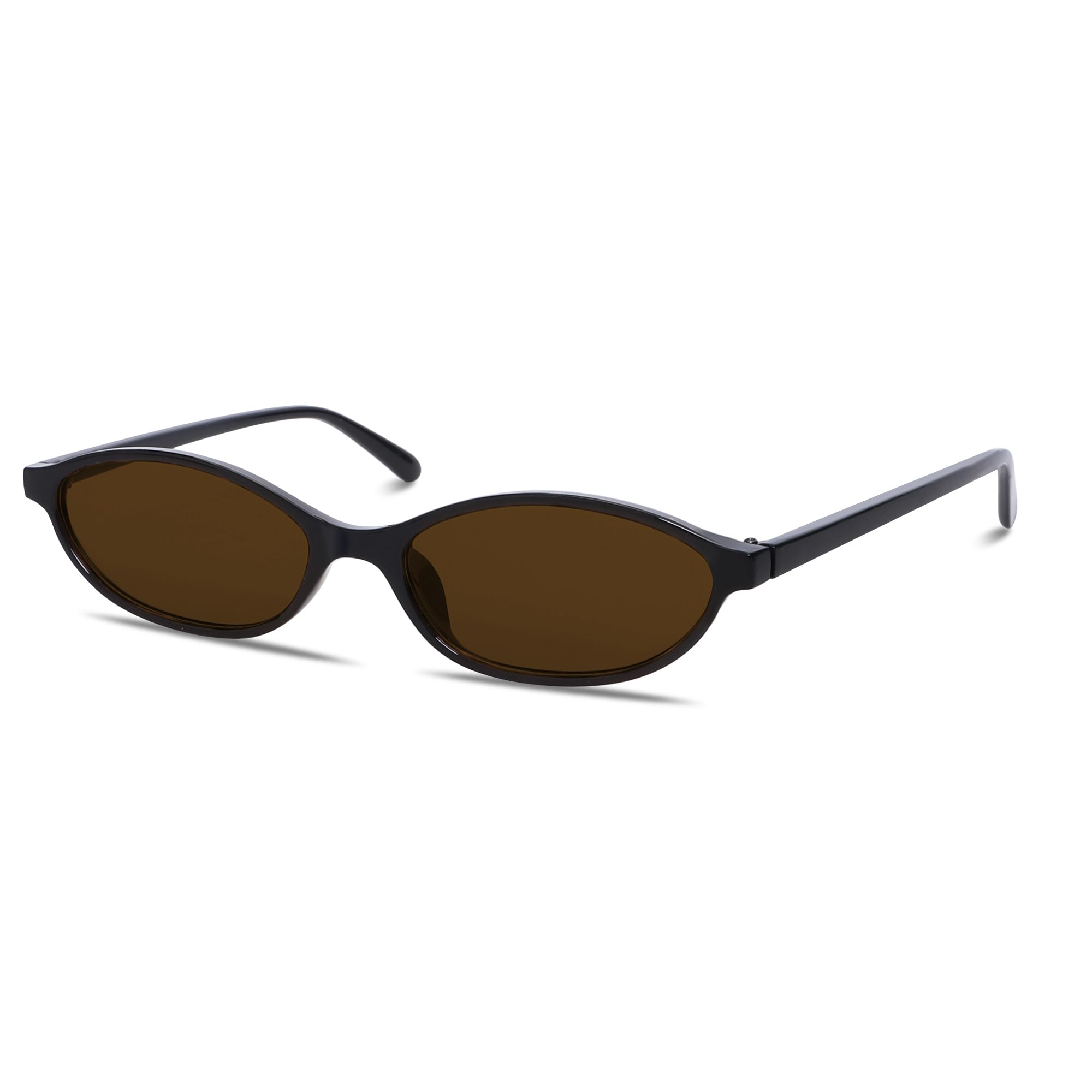 GUVIVI Retro Oval Sunglasses for Women Chic Cat Eye 90s Sunnies Lightweight Narrow Shades Trendy UV protection Sun Glasses