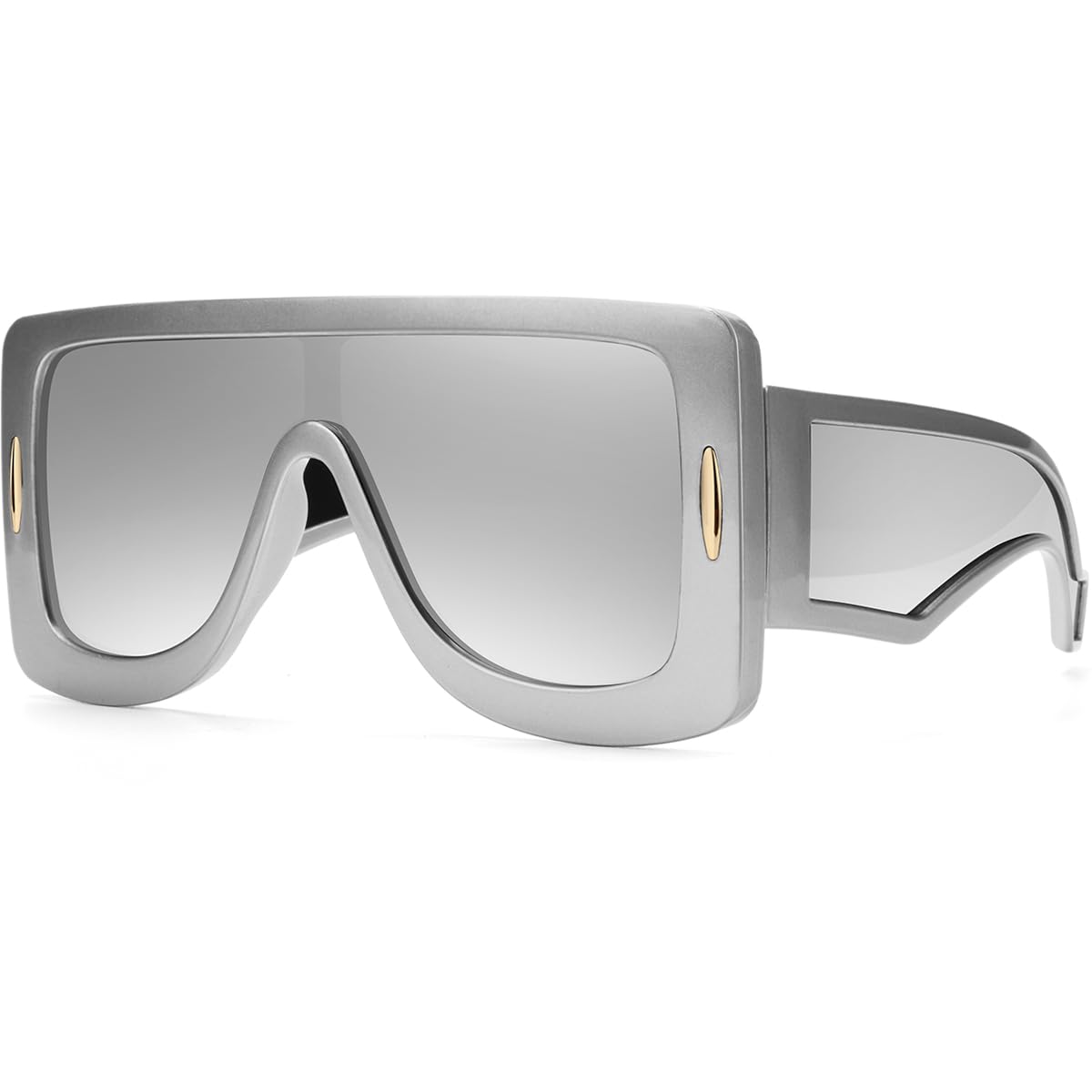 GFUIARA Trendy Anagram Mask Sunglasses for Women Men Oversized Flat Top Fashion Shield Sun Glasses UV Protection Sunnies