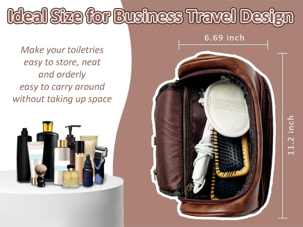 giftoria Personalized Toiletry Bag for Men,Gifts for Men,Christmas,Custom Leather Travel Bag Shave Kit,Engraved Pattern Text Dopp Kit,Ideas Gifts for him,Groomsmen,Anniversary,Dad,son,Husband,Father