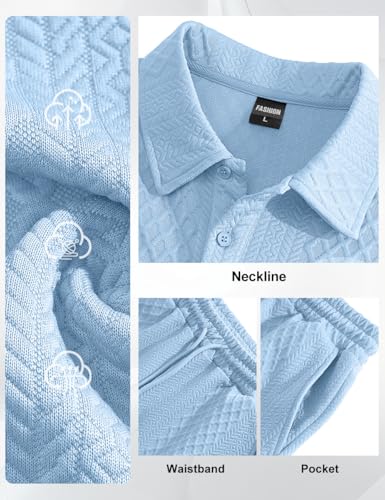 LINENNMAIN Men's 2 Pieces Outfits Casual Polo Shirt and Shorts Set Collar Athletic Jogging Summer Tracksuit