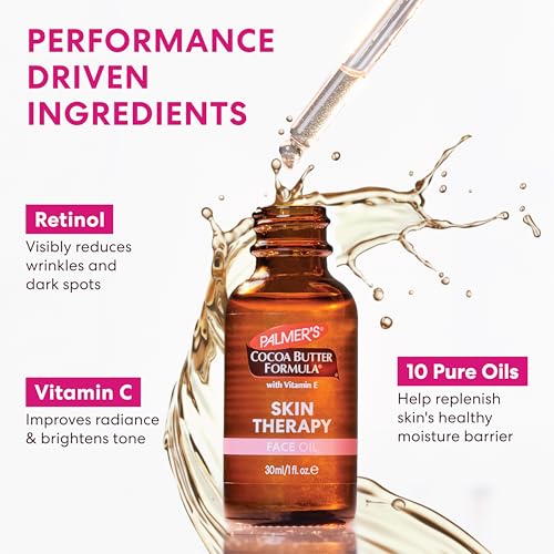 Palmer's Cocoa Butter Formula Moisturizing Skin Therapy Oil for Face with Vitamin E, C & 10 Pure Facial Oil Blend, Rosehip Fragrance, 1 Ounce