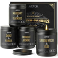AOOVOO Scented Candles for Men - 4 Pack Candles for Home Scented, Soy Wax, Men Candle Set, Candle Set