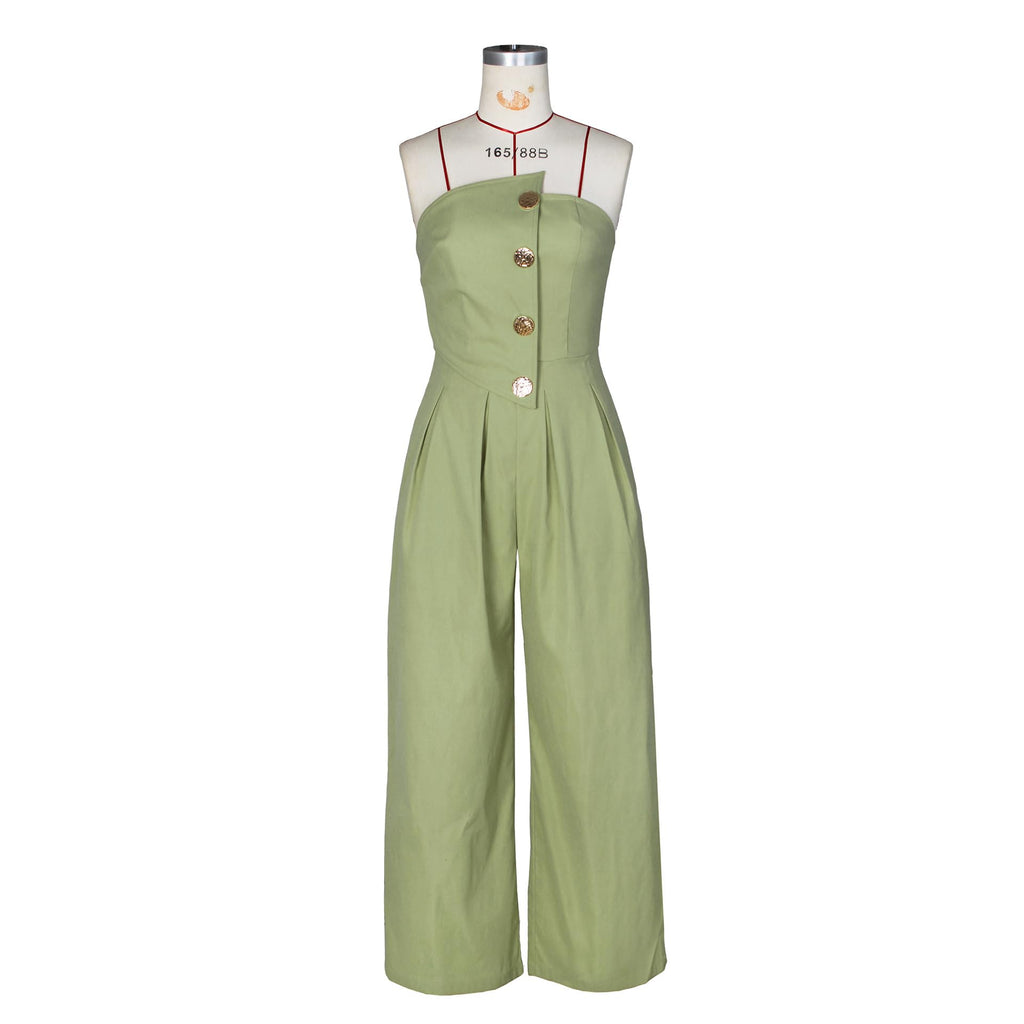 BOKITECAO Womens Cargo Jumpsuit Sexy Strapless One Piece Outfit Off Shoulder Top Ruched Wide Leg Rompers Overalls