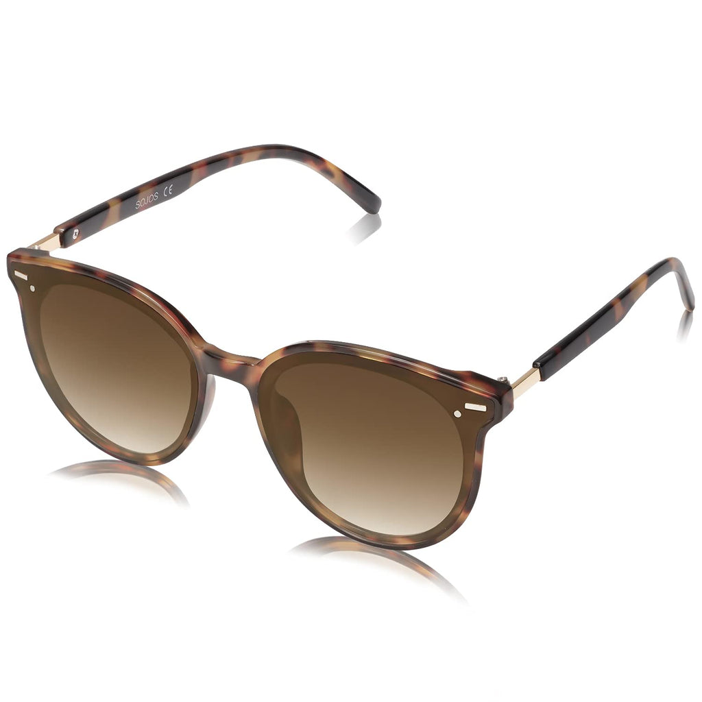 SOJOS Sunglasses Womens Trendy 2025 Classic Round Retro Vintage Shades Large Frame Sunnies SJ2067