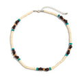 cotwdi Puka Shell Necklace Men Beaded Beach Necklaces for Men Surfer Necklace Black Brown Wood Beaded Jewelry Coconut Shell Conch Cowrie Seashell Necklaces Hawaiian Summer Beach Jewelry