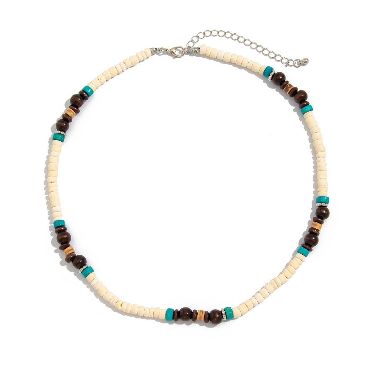 cotwdi Puka Shell Necklace Men Beaded Beach Necklaces for Men Surfer Necklace Black Brown Wood Beaded Jewelry Coconut Shell Conch Cowrie Seashell Necklaces Hawaiian Summer Beach Jewelry