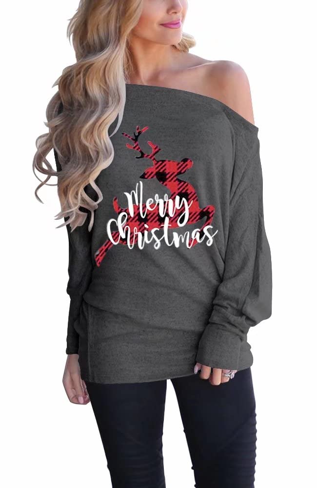 Lacozy Women's Off Shoulder Long Sleeve Oversized Pullover Sweater Knit Jumper Loose Tunic Tops