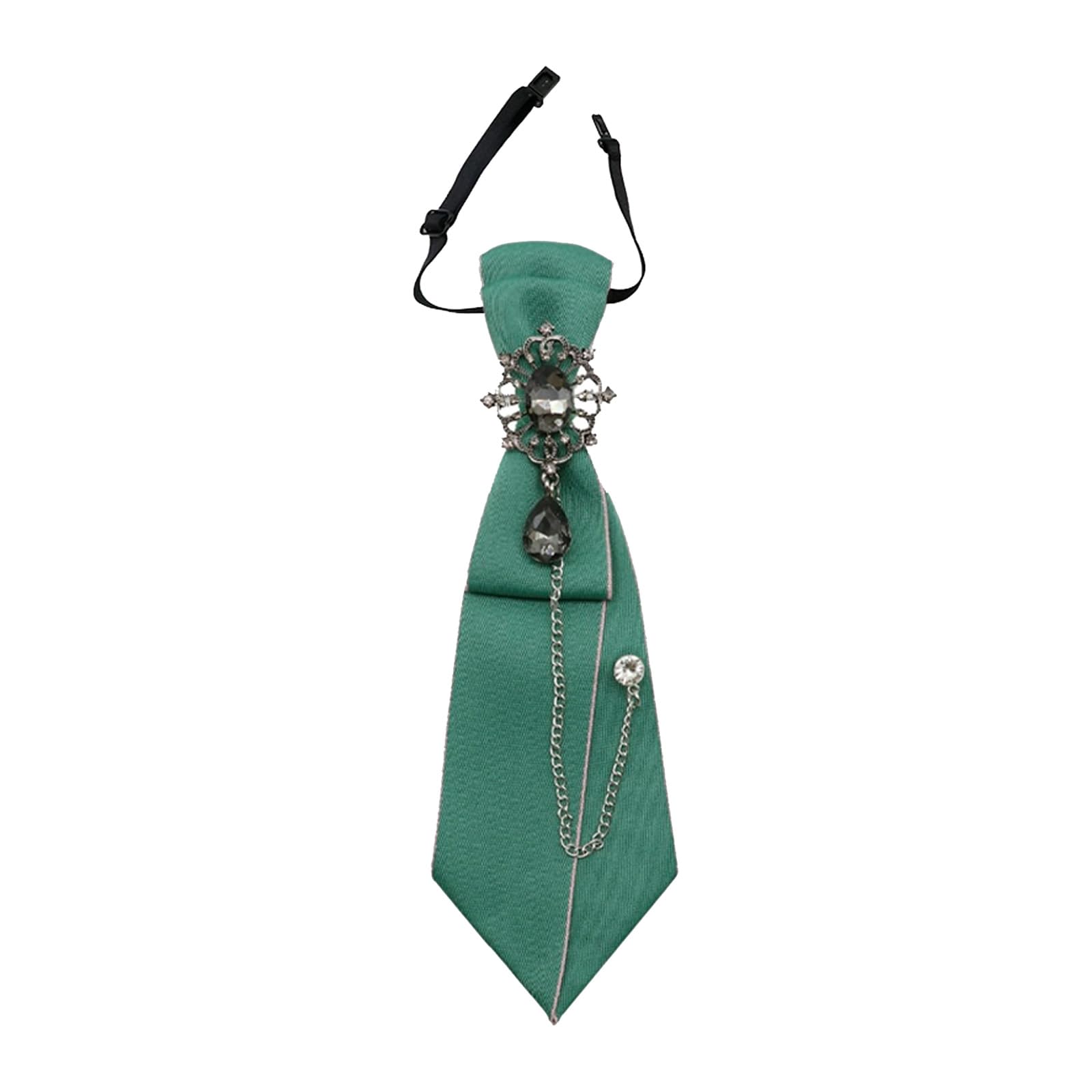 GHTIYLP Adjustable Ties for Women Vintage Womens Tie with Crystal, Pre-Tied Neck Tie for Women Girls Party School Work Casual