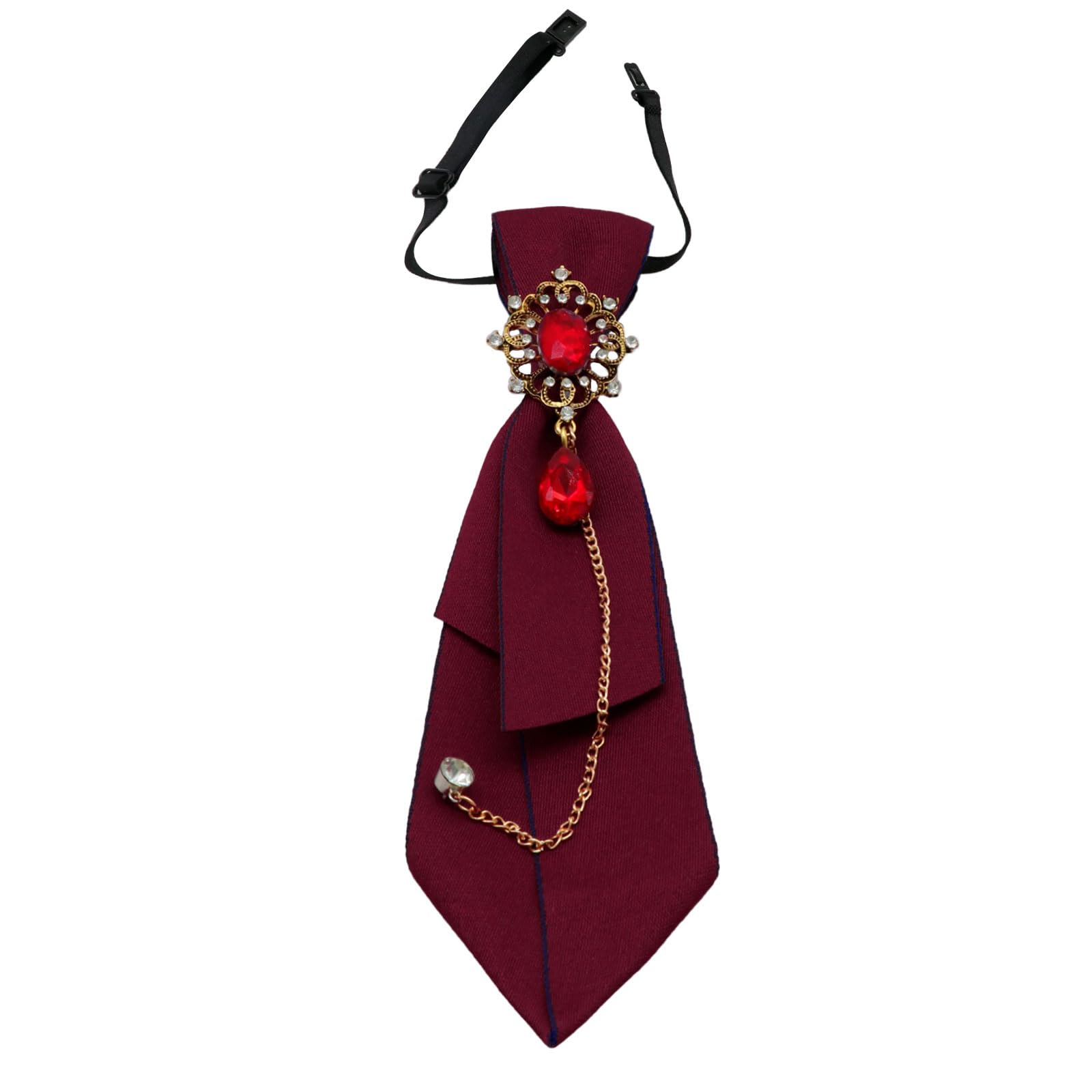 GHTIYLP Adjustable Ties for Women Vintage Womens Tie with Crystal, Pre-Tied Neck Tie for Women Girls Party School Work Casual